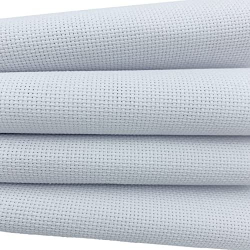 aufodara 4 Stück 48x48cm Stoff für Kreuzstich Stickerei Weiß 14 Count Baumwolle Stickerei Stoff von aufodara