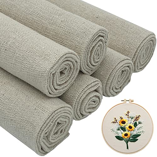 aufodara Aida Stoff Kreuzstich Stoff Stickerei 50x50cm Beige Natur Leinenstoff Handarbeiten Stoffe zum Nähen für Stickerei Dekoration DIY Basteln Handwerken Tischdecke Säckchen (6) von aufodara