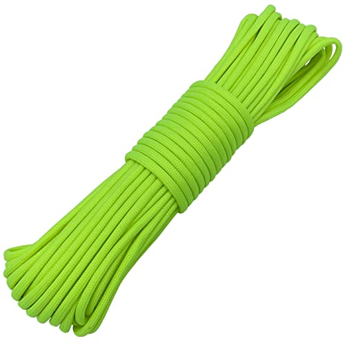 Paracord Schnüre 4mm Luminous Glow in The Dark Seile Paracord Parachute Cord 9 Kern-Strängen DIY Handgemachte Webart für Armbänder Schlüsselanhänger Anhänger Zeltseil (15 Meters, Hellgelb) von aufodara