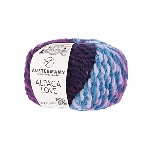 Alpaca Love - Alpaka Wollmischung mit Farbverlauf - Lauflänge ca. 60m je 50g Wollknäuel Farbe 04 - Plum von austermann