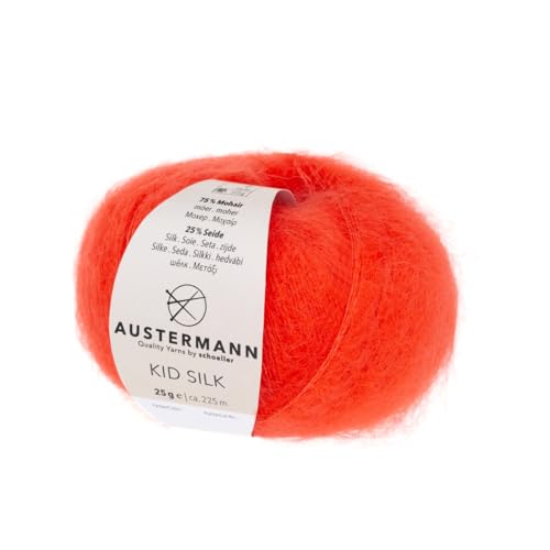 Austermann Kid Silk Farbe 42 koralle - feines Lace Garn, Mohair Lace Wolle zum Lace stricken Austermann Kid Silk Farbe 42 koralle - feines Lace Garn, Mohair Lace Wolle zum Lace stricken von austermann