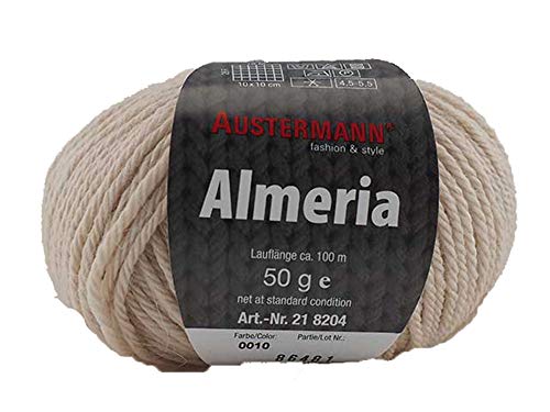 Austermann Wolle Almeria Fb. 10 – natur, Merinowolle mit Seide und Alpaca superfein von austermann