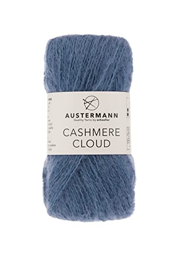 austermann CASHMERE CLOUD - Kaschmir Wollmischung zum Stricken - Lauflänge 180m je 25g Knäuel Farbe 12 - BLAU von austermann