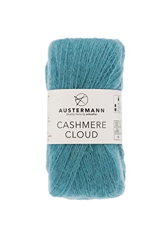 austermann Cashmere Cloud - Kaschmir Wollmischung zum Stricken - Lauflänge 180m je 25g Knäuel Farbe 11 - Tuerkis von austermann