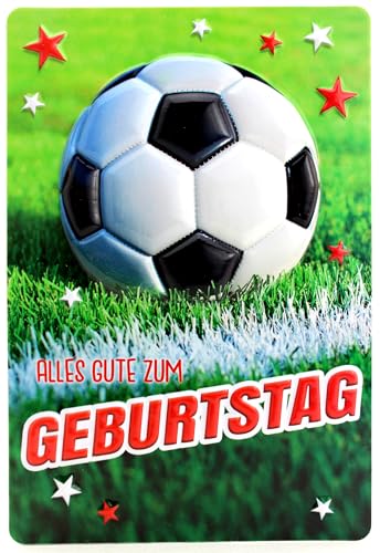 lustige Geburtstagskarte mit Umschlag, B6 Format, Glückwunschkarte für besondere Anlässe - Klappkarte Geburtstagsgrüße Grußkarte 3D Design (Fußball) von avan carte