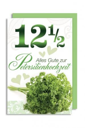 Klappkarte Karte Alles Gute zur Petersilienhochzeit Hochzeitstag 12,5 Jahre von avantcarte