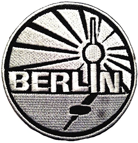 Bügel Flagge Berlin Deutschland Aufnäher Patch Applikation bestickt Funkturm schwarz silber von B2SEE