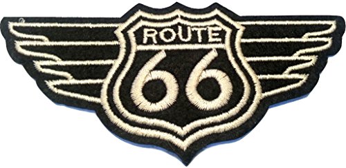 Iron on Bügel Aufnäher Patches Flicken Aufbügler Applikation Kleidung Vintage Route 66 USA 11 cm von b2see