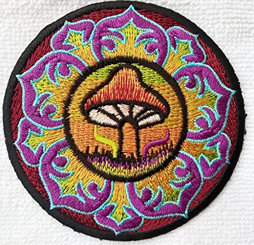 b2see Aufnäher Patches für Kleidung Jacken Jeans Frauen Bügelbilder Flicken Stoff Patch Kleider Applikation Aufnäher zum aufbügeln 8 cm Om Hippie von b2see