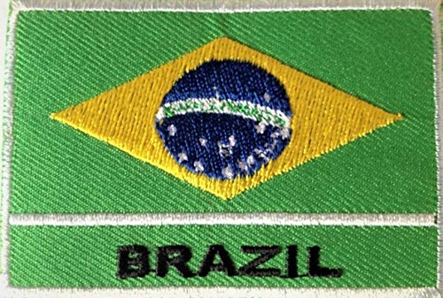 b2see Brasilien Aufnäher Aufbügler Bügelbilder Sticker Applikation Iron on Patches für Frauen Kinder Jacken Jeans Stoff Kleidung Kleider Flaggen Fahnen zum aufbügeln Brasilien 7,2 cm von b2see