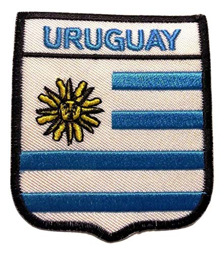 b2see Iron on Bügel Aufnäher Fahne Patches Flicken Aufbügler Bügelbild Applikation Flagge Sticker-Ei Südamerika Uruguay Montevideo 7 x 6 cm von b2see