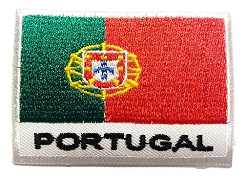 b2see Iron on Bügel Aufnäher Fahne Patches Flicken Aufbügler Bügelbild Applikation Sticker-Ei Flagge Portugal 7 x 4,9 cm von b2see