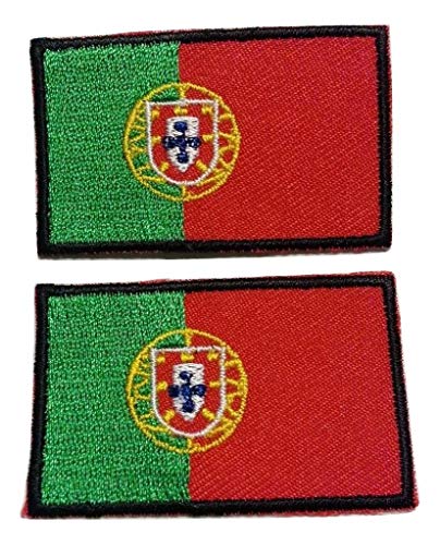 b2see Iron on Bügel Aufnäher Fahne Patches Flicken Aufbügler Bügelbild Applikation Sticker-Ei Flagge Portugal Lissabon Set 2 STK jeweils 4,8 x 3 cm von b2see