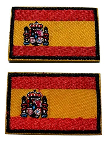 b2see Iron on Bügel Aufnäher Fahne Patches Flicken Aufbügler Bügelbild Applikation Sticker-Ei Flagge Spanien Madrid Set 2 STK jeweils 4,8 x 3 cm von b2see