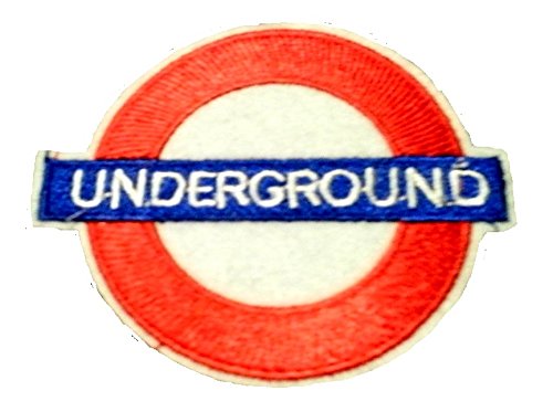 Iron on Bügel Aufnäher Patches Flicken Aufbügler Bügelbilder Applikation Kleidung England London Underground 8 x 6,5 cm von b2see