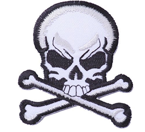 b2see Skull Aufnäher Patches für Jacken Kleidung Aufbügler Applikation Bügelbilder Aufnäher zum aufbügeln Skull 8 x 9.5 cm von b2see