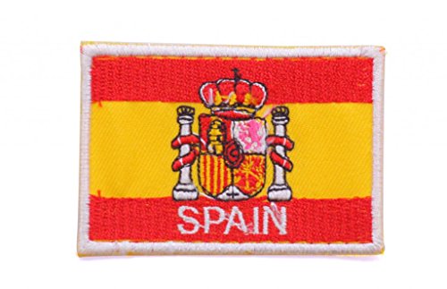 b2see Spanien Aufnäher Aufbügler Bügelbilder Sticker Applikation Iron on Patches für Frauen Kinder Jacken Jeans Stoff Kleidung Kleider Flaggen Fahnen zum aufbügeln Spanien 7,2 c m von b2see