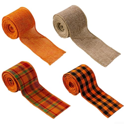 babominimer Jute-Verpackungsband, Premium-Herbst-Juteband-Kollektion, Thanksgiving-Jute-Verpackungsband für Urlaubsdekorationen und Bastelarbeiten von babominimer