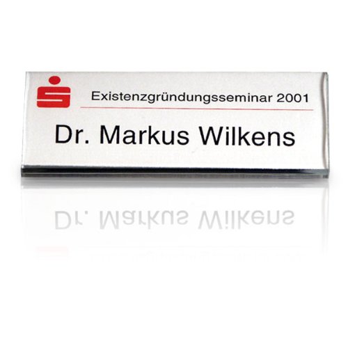 badgepoint Namensschilder profil 40 Hohlprofil mit Magnetverschluss, Sichtfläche aus Acrylglas 1 VE = 10 Stück, Maße: 7,5 x 4,0 cm Selbstbeschriftung von badgepoint