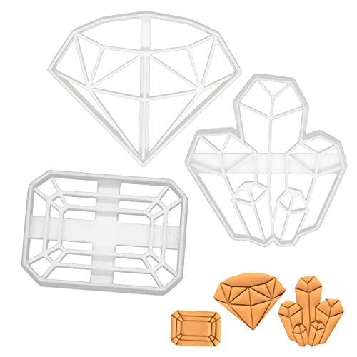 3er Set Edelsteine Ausstechformen (Formen: Kristall, Diamant und Schmuckstein), 3 Teile, Bakerlogy von bakerlogy