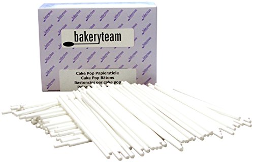 bakeryteam Cake Pop Sticks 400 Stück 15 cm lang weiß von bakeryteam