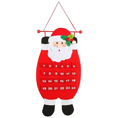 Filz Weihnachten Adventskalender 2023 Adventskalender Filz Weihnachtsmann Schneemann Elch Weihnachten Countdown Kalender mit 24 Taschen Festlicher Weihnachtskalender Kreative Hänge Kalender von balderdash