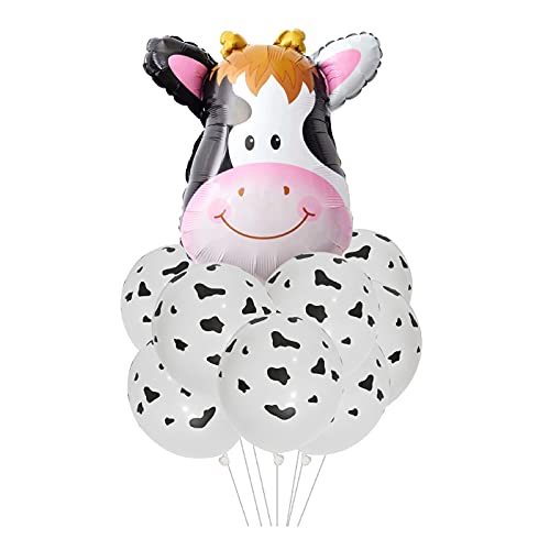 ballonfritz® Tiere Safari Dschungel Ballon 11 tlg. Set - XXL Kuh Kopf Luftballon 63x46x20cm als Geburtstagsgeschenk, Party-Deko oder Überraschung den Kindergeburtstag von ballonfritz