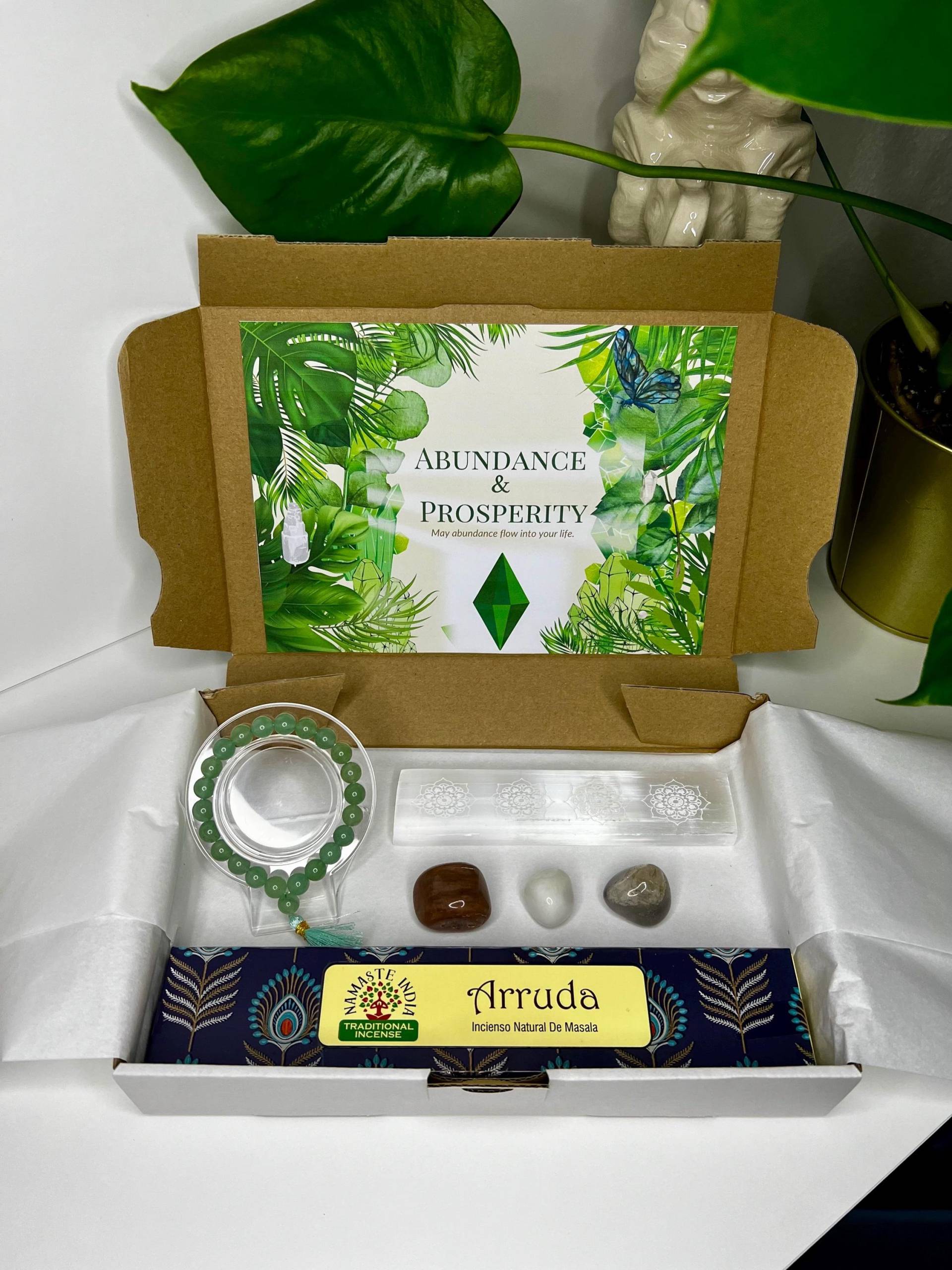 Überfluss & Wohlstand Kit - Spirituelle Geschenkbox Mit Kristallen, Affirmationskarten, Manifestations Werkzeuge Für Reichtum Und Erfolg von balticspells