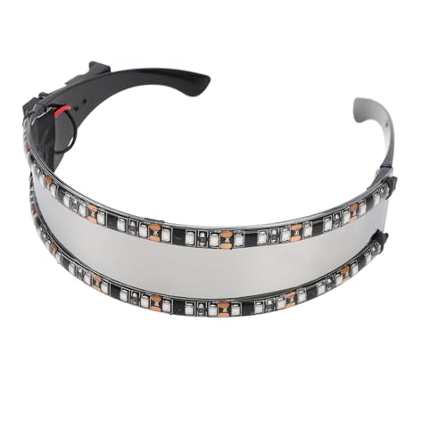 banapoy LED-Brille, Leuchtende Brille für Neon-Party Weihnachten Halloween, Musikfestival, Auffällige Futuristische Brille, Cyberpunk-Zubehör für Kinder Erwachsene, Modische Zukunftsbrille von banapoy