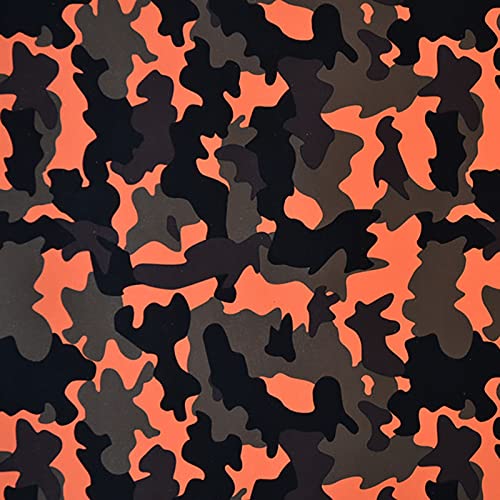 bandezid Tarnmuster Kunstleder gesteppt kaschiert Leder Polsterstoff Stoff 6 Farben 137cm Meterware -Orange Camouflage 8# 1.38x3m von bandezid