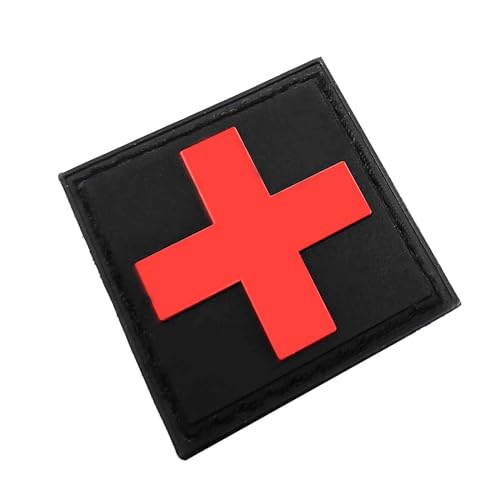 3D PATCH Kreuz Schwarz Rot 3,8 x 3,8 cm Bundeswehr Sanitäter Medic Arzt Abzeichen von baum-m gmbh