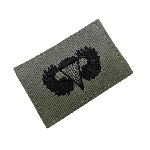 Abzeichen Fallschirmjäger US-Paratrooper OLIV mit SCHWARZEM STICK Textil Aufnäher USA Springerabzeichen U.S. ARMY von baum-m gmbh