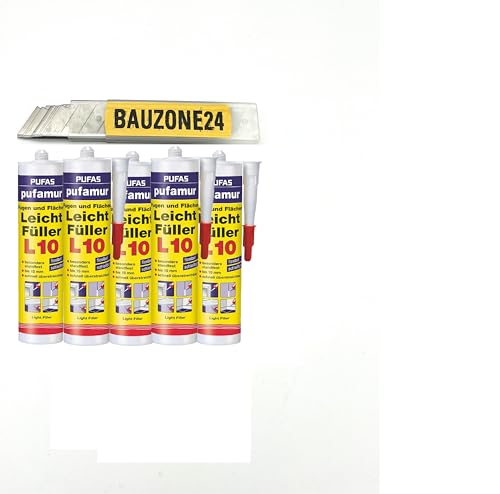 Pufas pufamur Fugen und Flächen Leichtfüller L 10-310 ml 2 bis 12er Pack: (5 Stück) von bauzone24