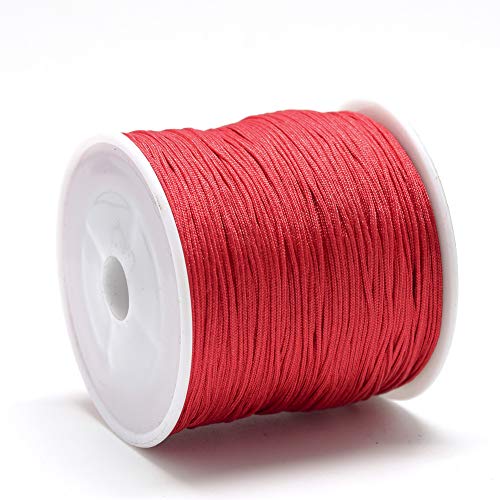 (Grundpreis1m=0,18€) 10m Makrameeband rot rund 0,8mm Nylon Kordel Schmuckkordel Flechtkordel knüpfen Garn Farbwahl (Rot #11) von beadsvision