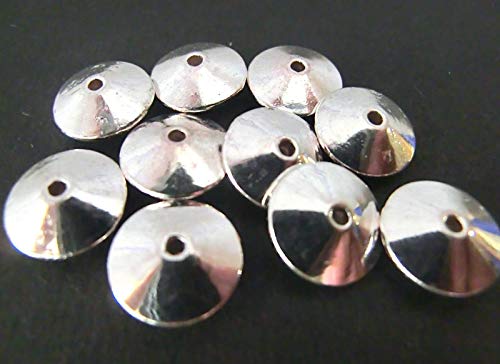 10 Spacer 10x4mm Rondell Farbe silber Metallperlen #S211 von beadsvision