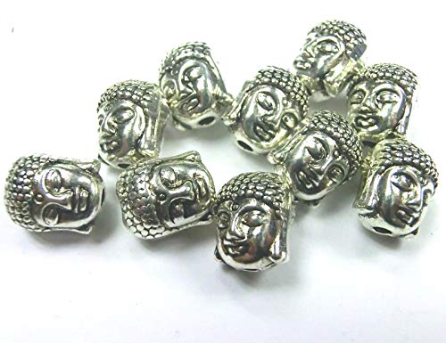 10 Spacer Buddha Zwischenperlen Farbe antiksilber 11x9mm Metall #S093 von beadsvision