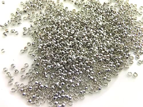 1000 Quetschperlen 2mm Farbe silber dunkel Metall Crimp Schmuckzubehör #S650 von beadsvision