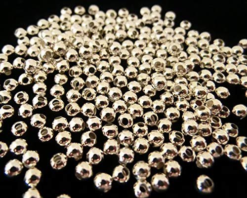 1000 SPACER METALLPERLEN Zwischenelemente ca 3mm Farbe silber #S052 von beadsvision