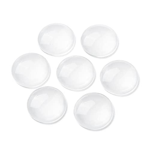 50 Glas Cabochons klar rund 20mm Glascabochons durchsichtig Rückseite flach Kuppel transparent (20mm) von beadsvision