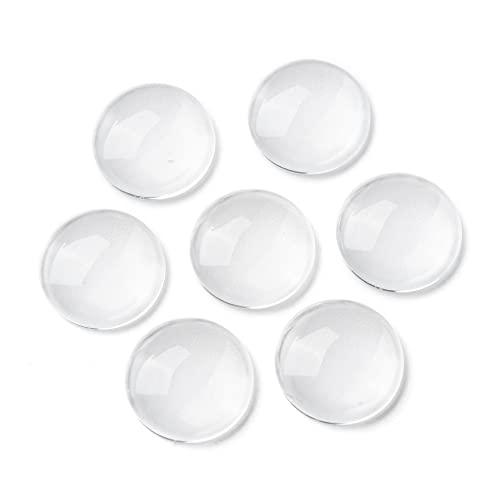 50 Glas Cabochons klar rund 8mm Glascabochons durchsichtig Rückseite flach Kuppel transparent (8mm) von beadsvision