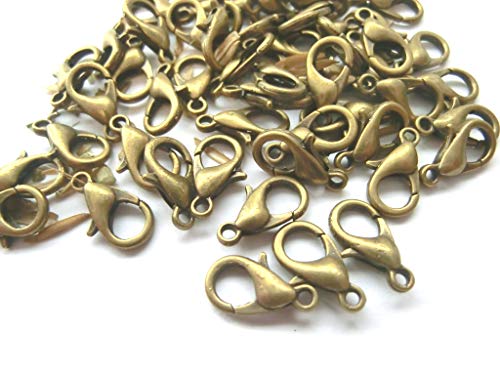 50 Karabiner Verschlüsse 12mm Farbe bronze Kettenverschluss #S283 von beadsvision