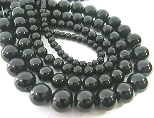 560 Glaswachsperlen 4/6/8/10mm Schwarz Glasperlen Kugeln rund Perlen Glas Größenmix (Schwarz 4/6/8/10mm) von beadsvision