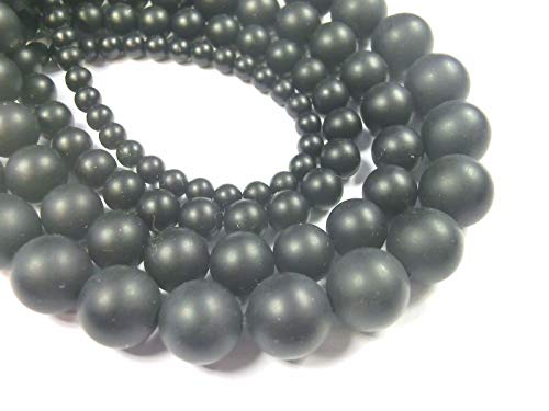 ONYX matt 4mm PERLEN A-GRADE schwarz rund Schmuckperlen Edelstein 1 Strang zur Schmuckherstellung #2 von beadsvision