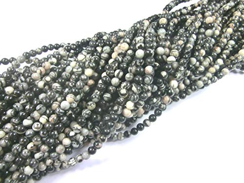 Picasso Jaspis 4mm Perlen rund Schmuckperlen Edelstein 1 Strang von beadsvision