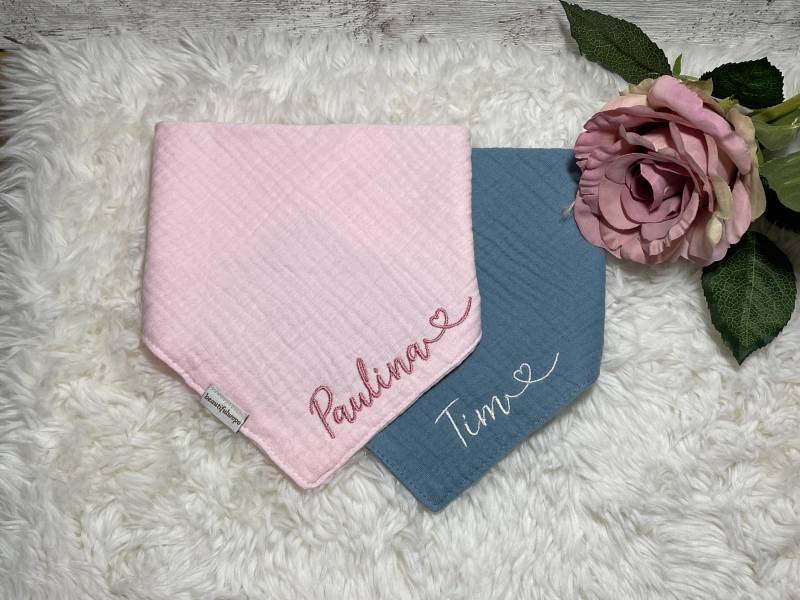 Dreieckstuch Mit Name Personalisiert, Lätzchen, Babygeschenk, Geschenk Zur Geburt, Taufe, Mitbringsel, Spucktuch Musselin Baumwolle von beautifulwopo