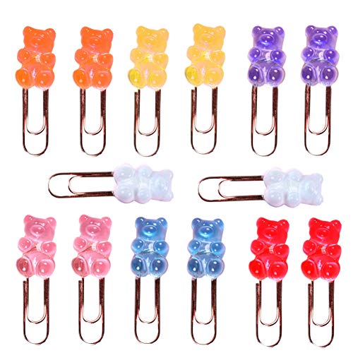 beautyhe Büroklammern Motiv Büroklammern Bunt Große Papier Clips Farbige Papier Clips Clips Schreibwaren Papier Clips Verschiedene Größe Papier Clips Farbige Mix14PCS von beautyhe