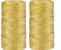 MeYuxg 2 Rollen Geschenkband Gold,100M Metallic Kordel DIY Bastelschnur, Schleifenband Gold 1MM Breit, Goldfaden Wird für Geschenkpapierdekorationen, Bastelarbeiten, Hochzeitsdekorationen(Gold) von bechoanigel