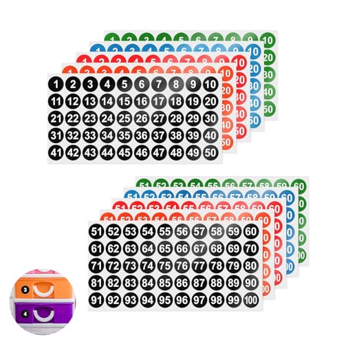 10 Stück Zahlen Aufkleber, Klebezahlen Wetterfest, Aufkleber Zahlen, Nummer Aufkleber, Zahlen Aufkleber, 10 Blatt Zahlen Aufkleber 1 Bis 100, Für Büro Schließfach Heim Ordnen Adventskalender von beejune