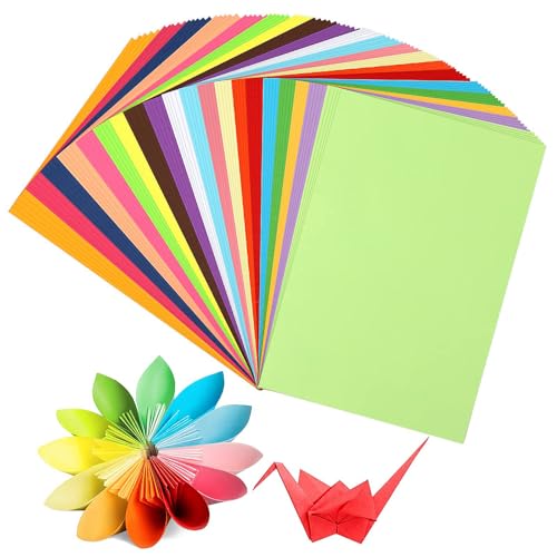 100 Blätter Tonpapier A4 Bunt, Bastelpapier Bunt, Buntpapier A4, Pappe Zum Basteln, Bastelkarton, Buntes Papier, A4 Kopierpapier Papier, Für DIY Kunst Handwerk (10 Farben) von beejune