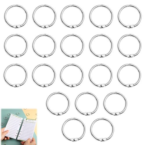 20 Stück Buchringe, Binderinge, Buchbinderinge, Ring Binder, Metall Ringe, Ringbuch Ringe, Metallringe, Für Scrapbook, Memo, Ablage Schlüsselanhänger, Bürobedarf (20mm) von beejune